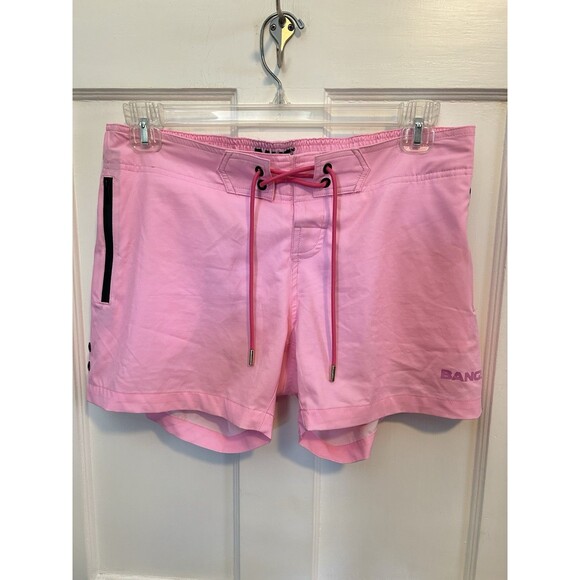 Bang Miami Men’s Large 4” Swim Beach Shorts Neon Pink Drawstring Pockets Lined - Picture 1 of 11